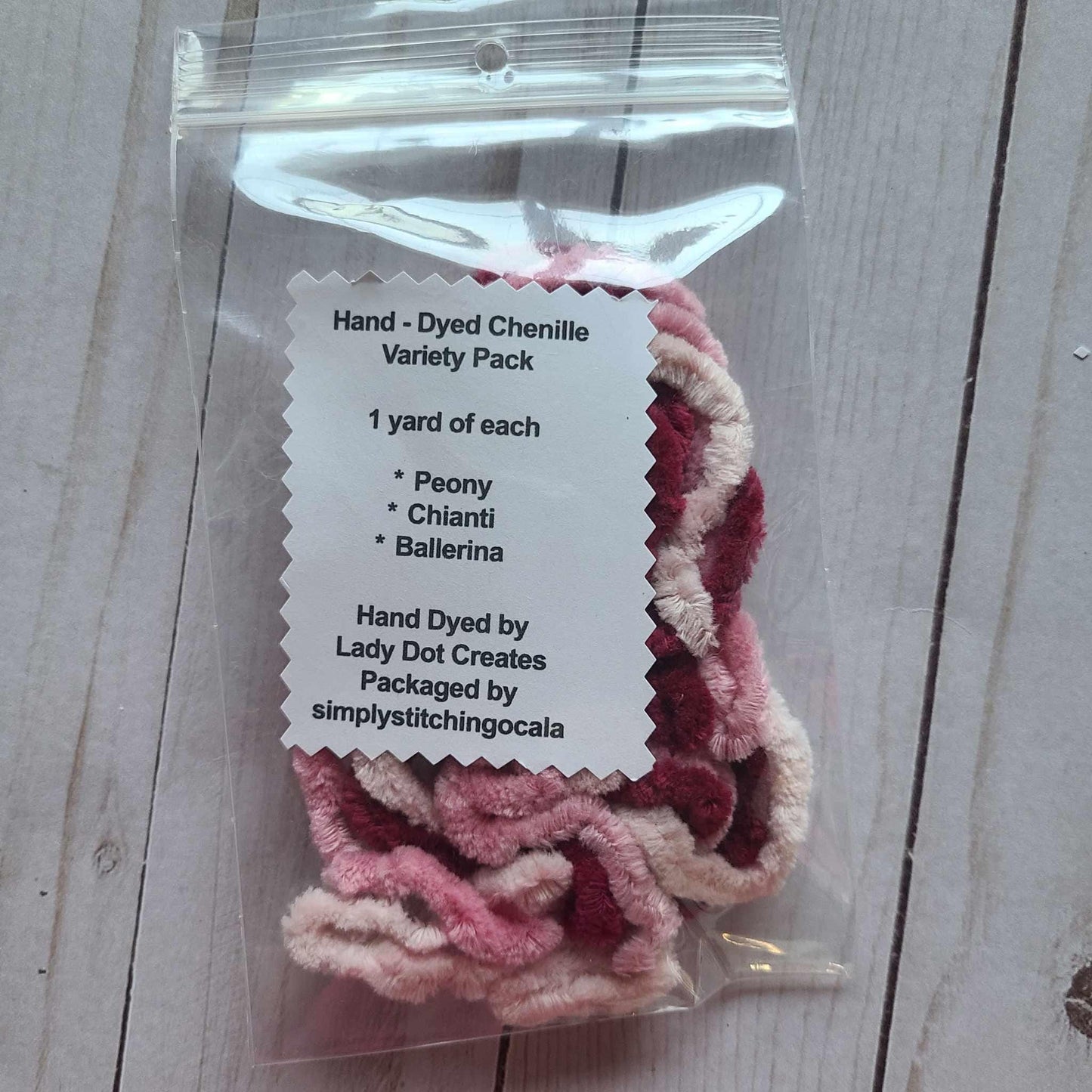 Lady Dot Creates Chenille variety Pack Peony, Chianti, Ballerina