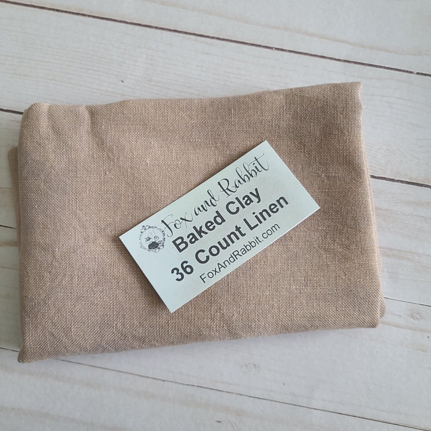 Fox and Rabbit Hand Dye – Baked Clay 36 count linen Fat Quarter
