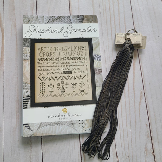Shepherd Sampler by October House Fiber Arts Kit with floss