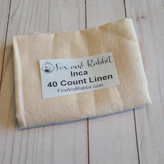 Fox and Rabbit Hand Dyed linen Inca 40 count linen Fat Quarter
