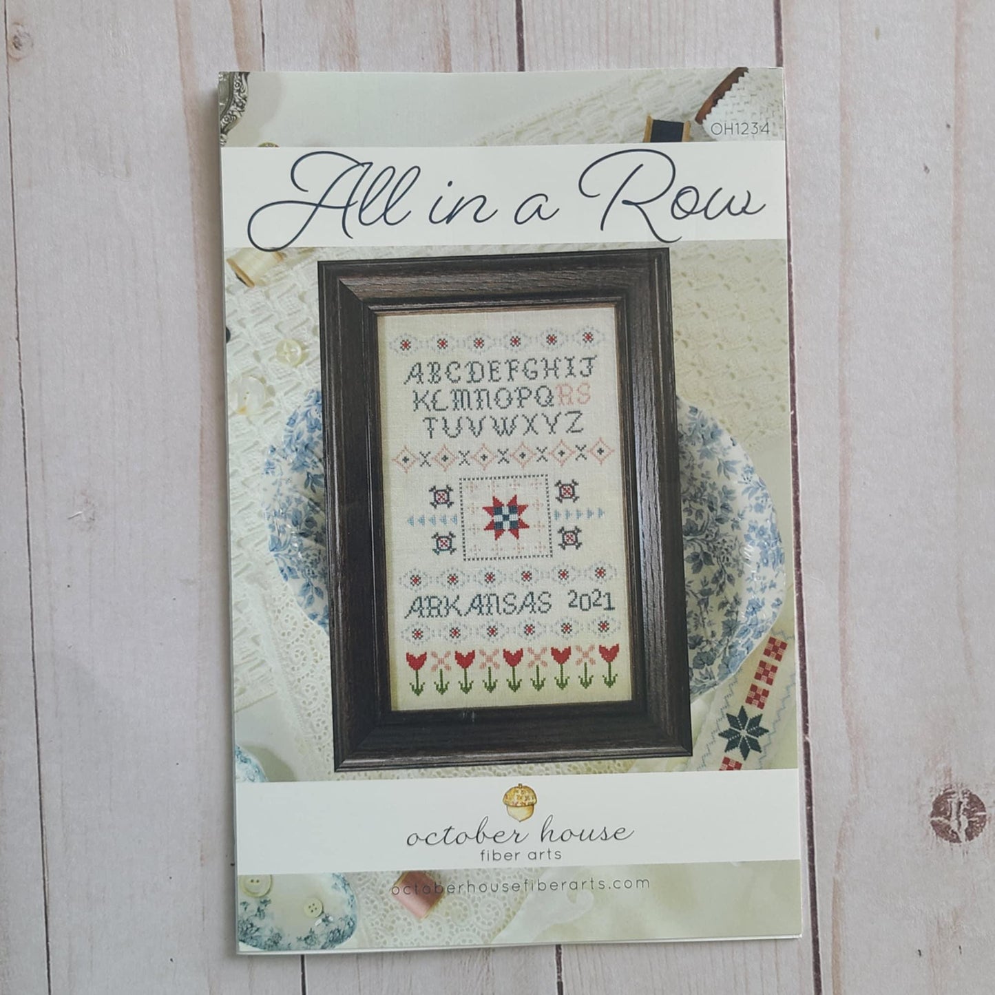 All in a Row October House Fiber Arts Cross Stitch Pattern
