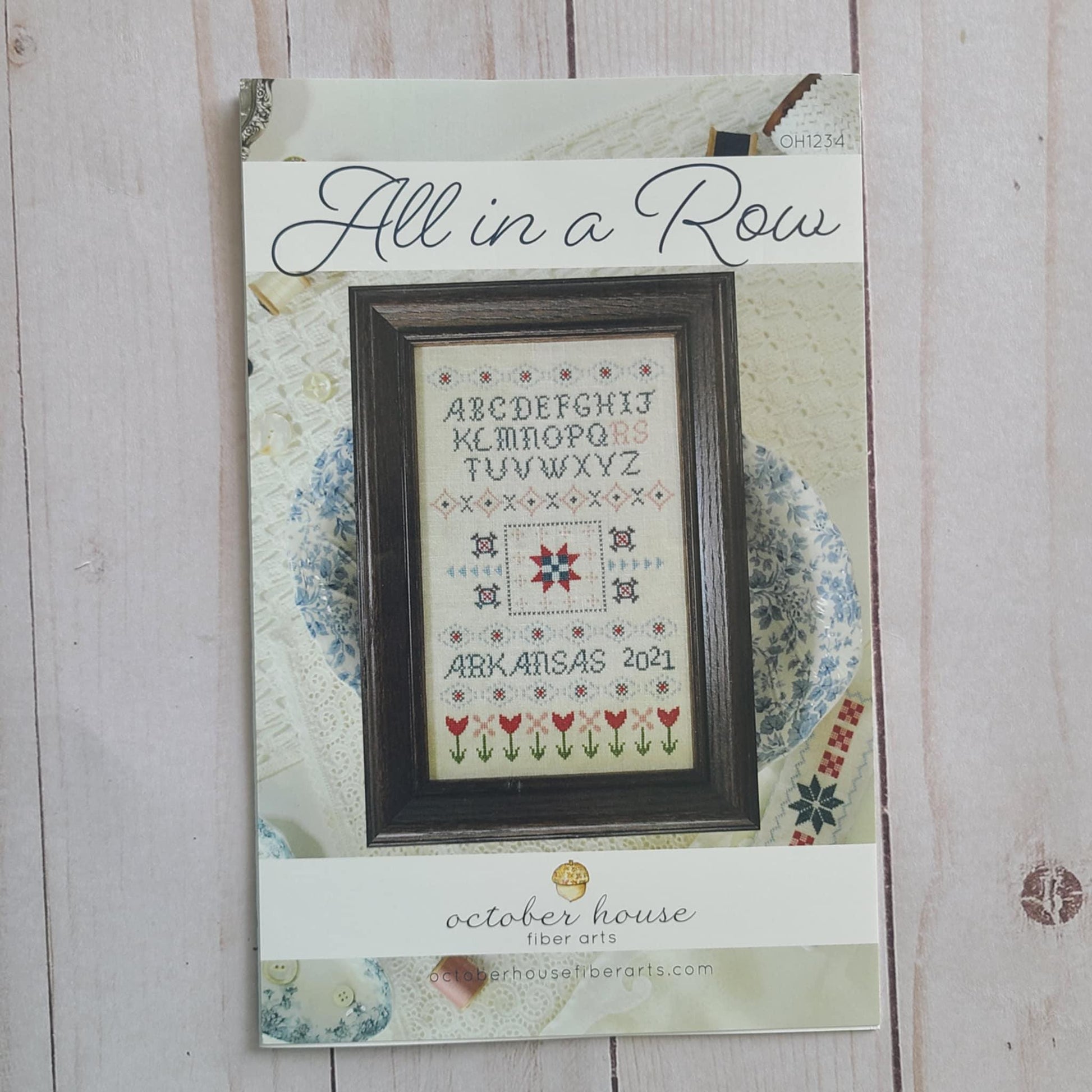 All in a Row October House Fiber Arts Cross Stitch Pattern