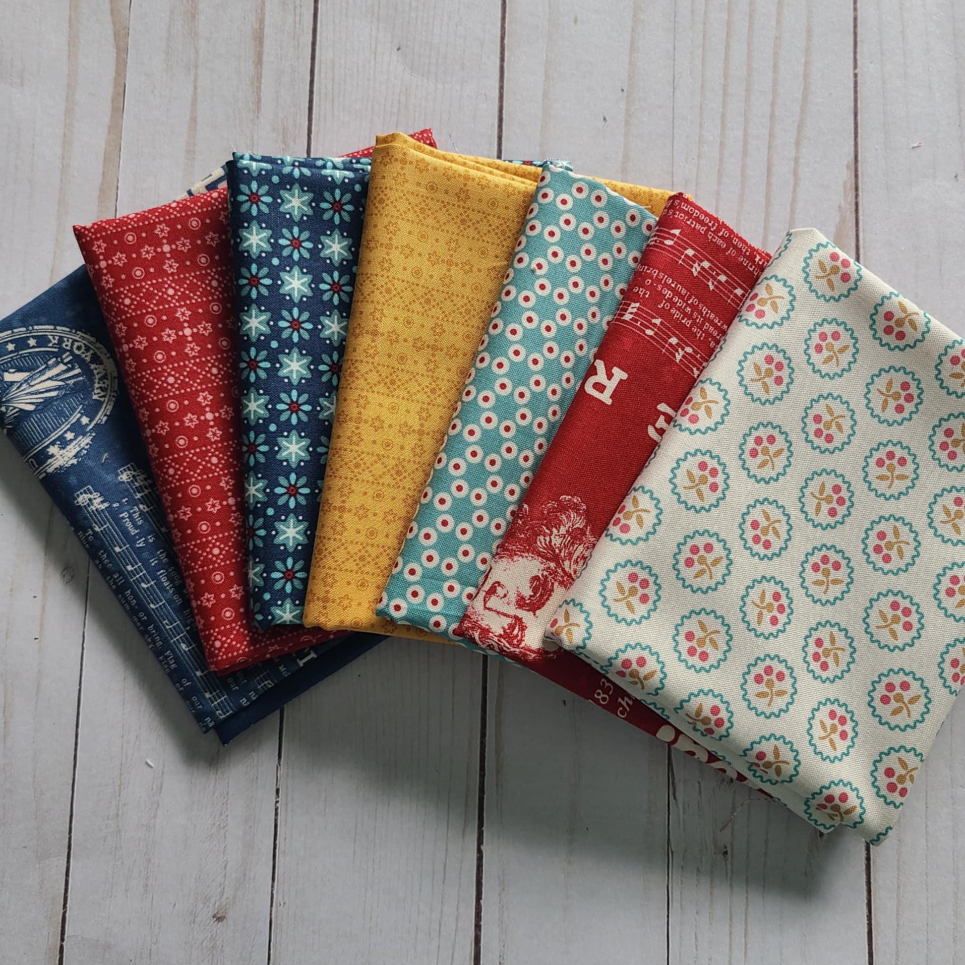 Americana collection by Lori Holt of Bee in my Bonnet for Riley Blake Designs 7 Fat Quarter Bundle