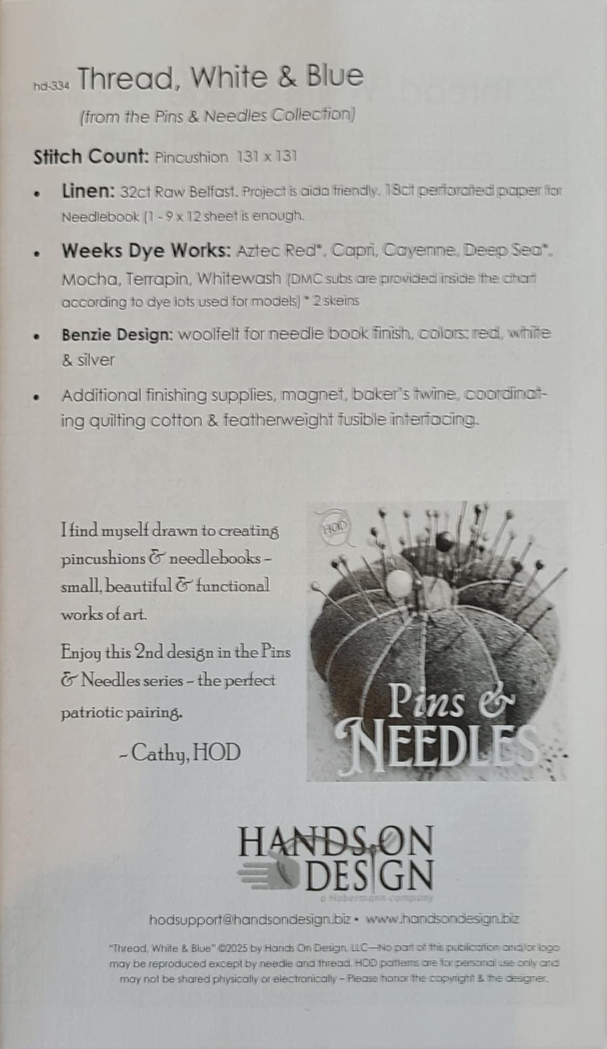 Hands on Design Thread, White & Blue Cross Stitch Kit