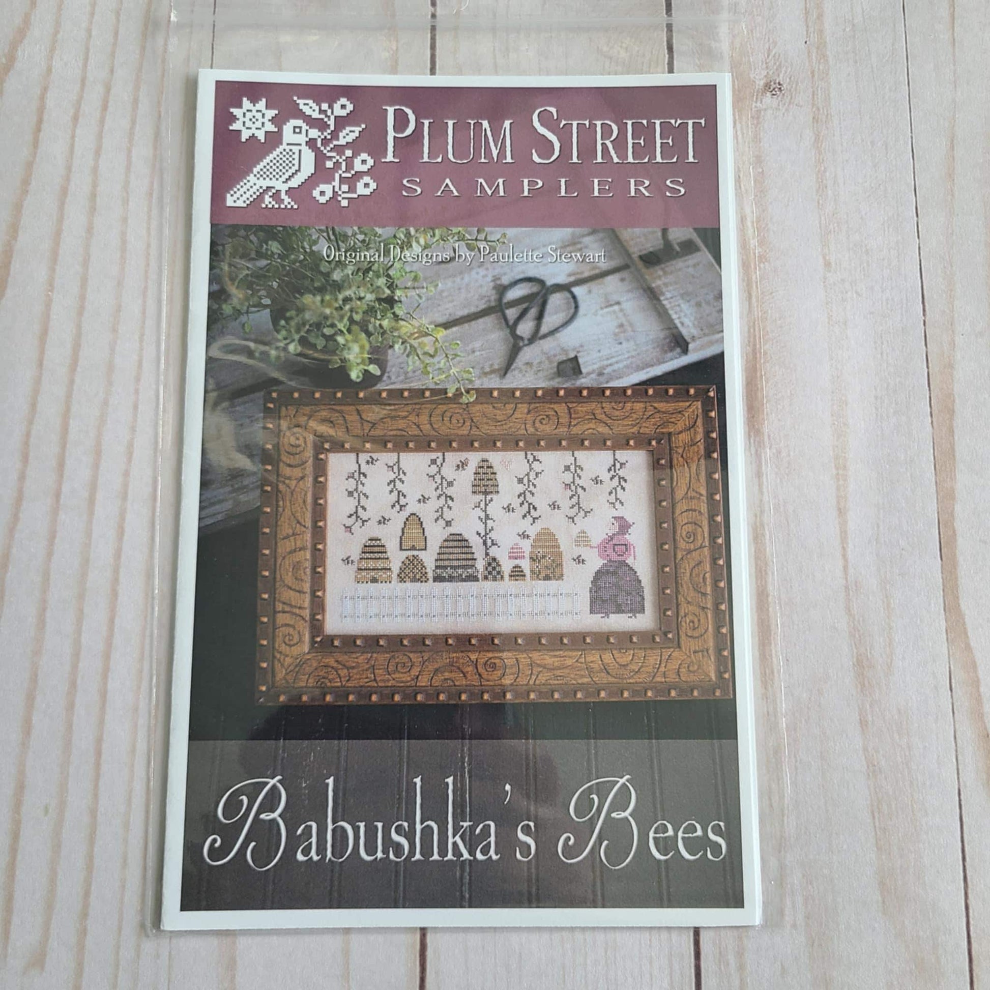 Babushka's Bees Cross stitch chart from Plum Street Samplers