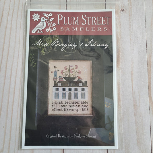 Miss Bingley's Library Cross stitch chart from Plum Street Samplers
