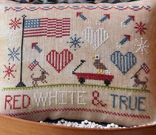 Red White & True Paper Cross Stitch Chart – Patriotic Americana Design by The Camping Stitcher