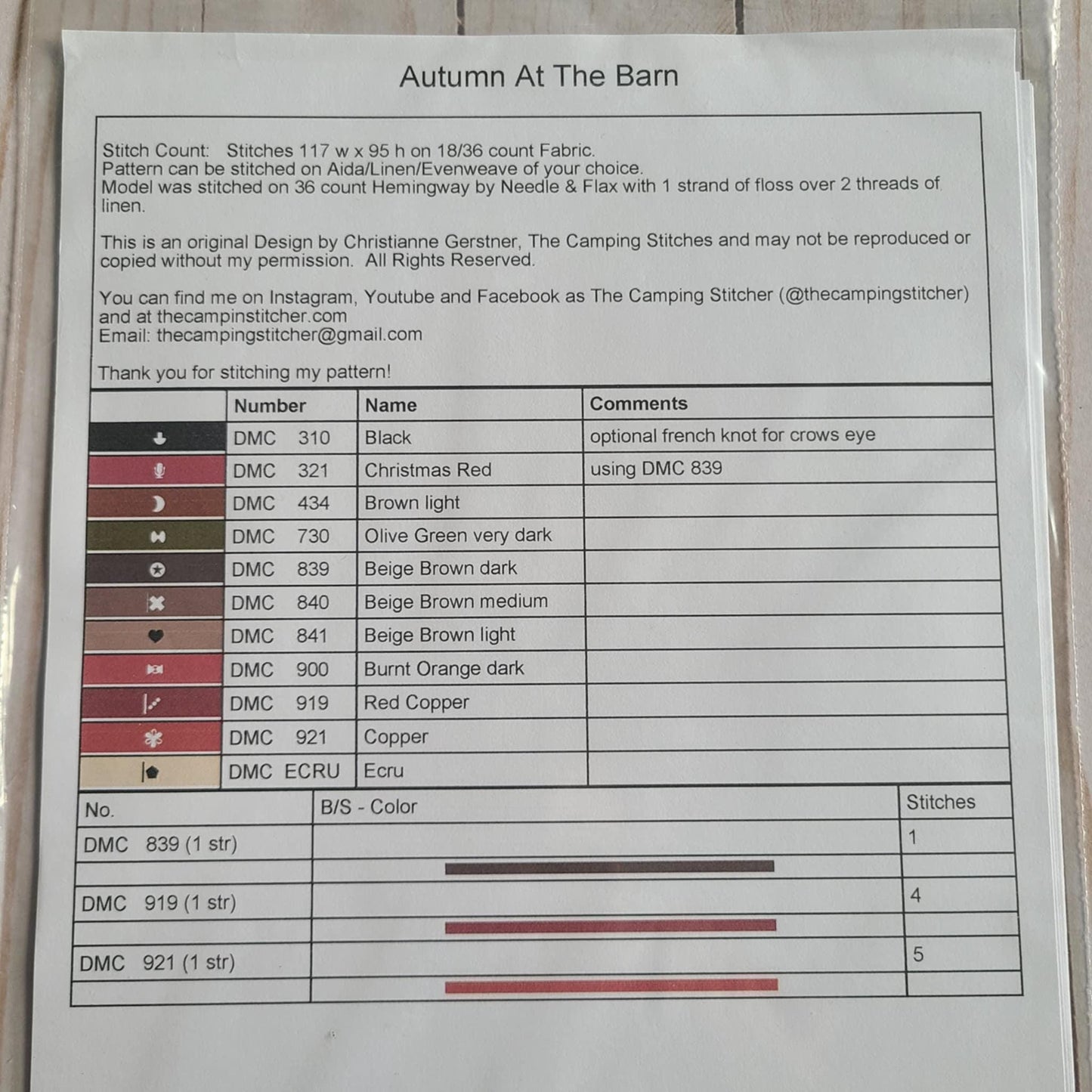 Autumn at The Barn Cross Stitch Chart – Fall Design by The Camping Stitcher