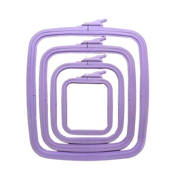 Nurge Square Plastic Hoops 110mm X 95mm (4.3" 3.75") Pastel Lilac