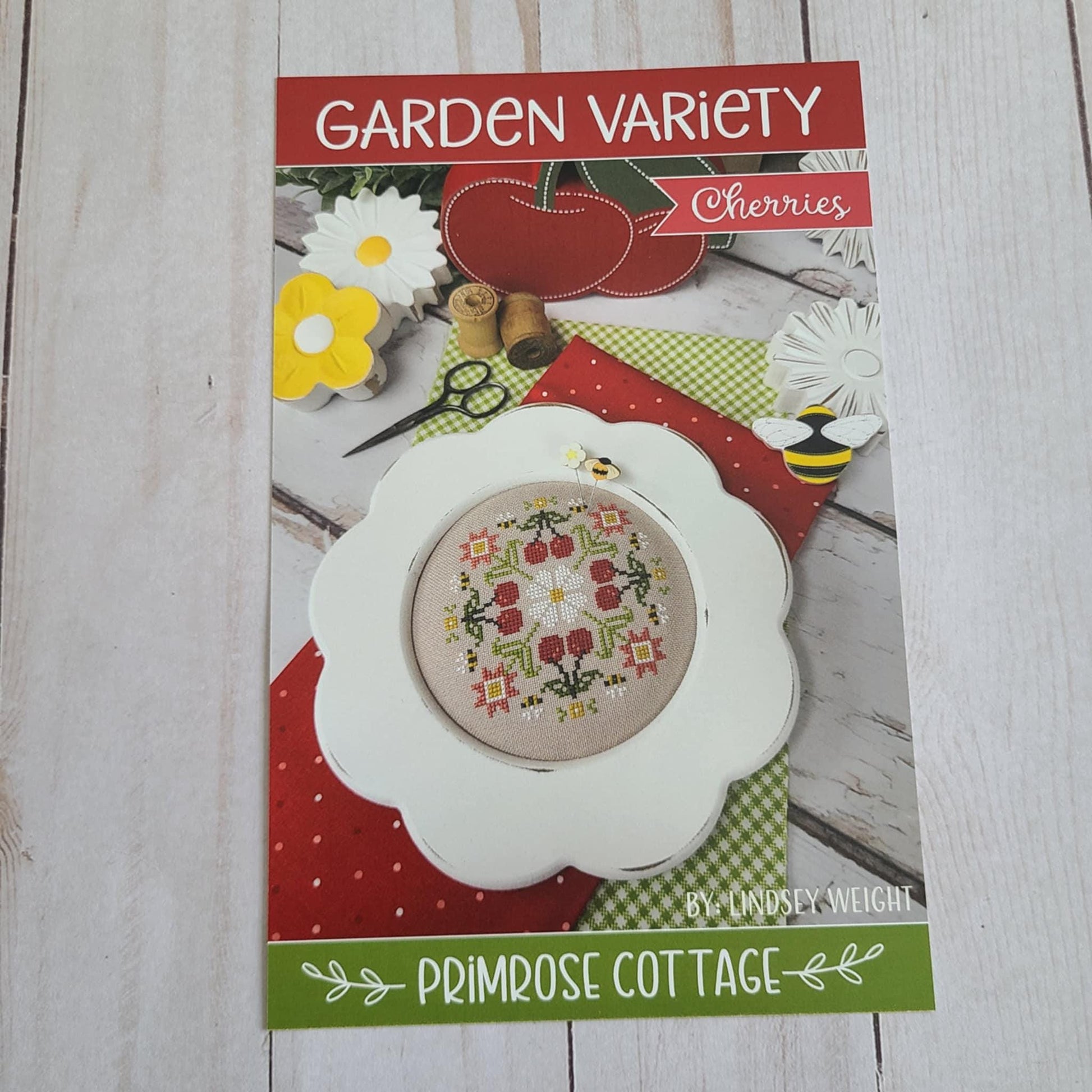 Garden Variety: Cherries Cross Stitch by Lindsey Weight of Primrose Cottage - Paper Pattern