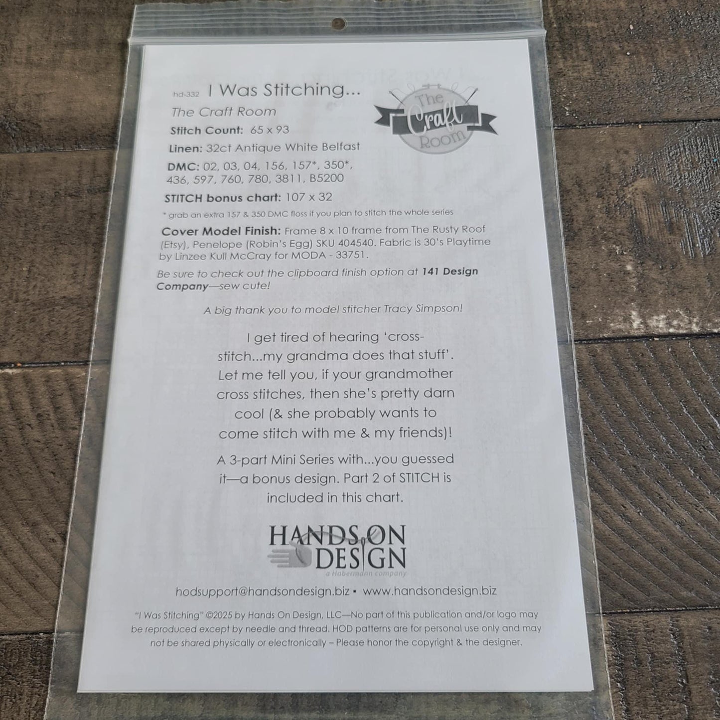 I was Stitching Cross stitch chart from Hands on Design