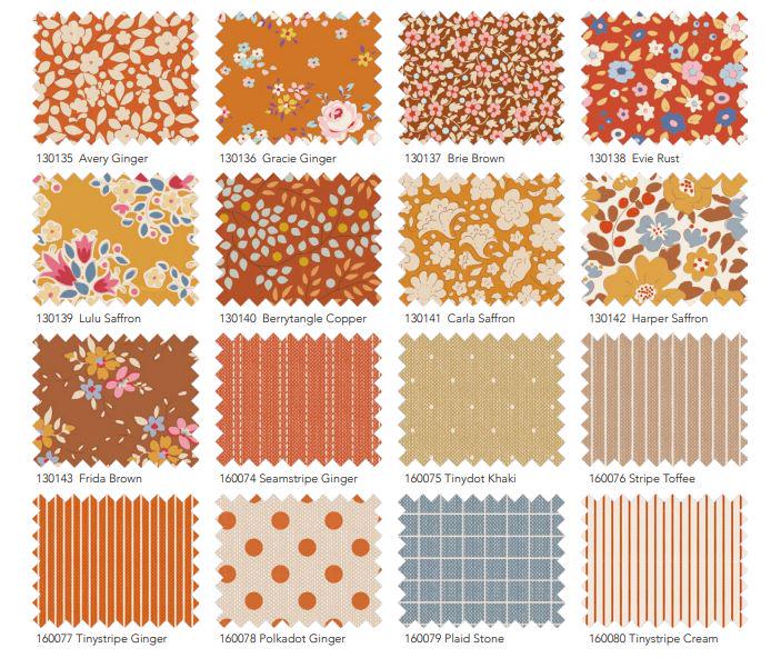 Creating Memories FQB 16 Fabrics 20x22in Autumn Tilda Fabric