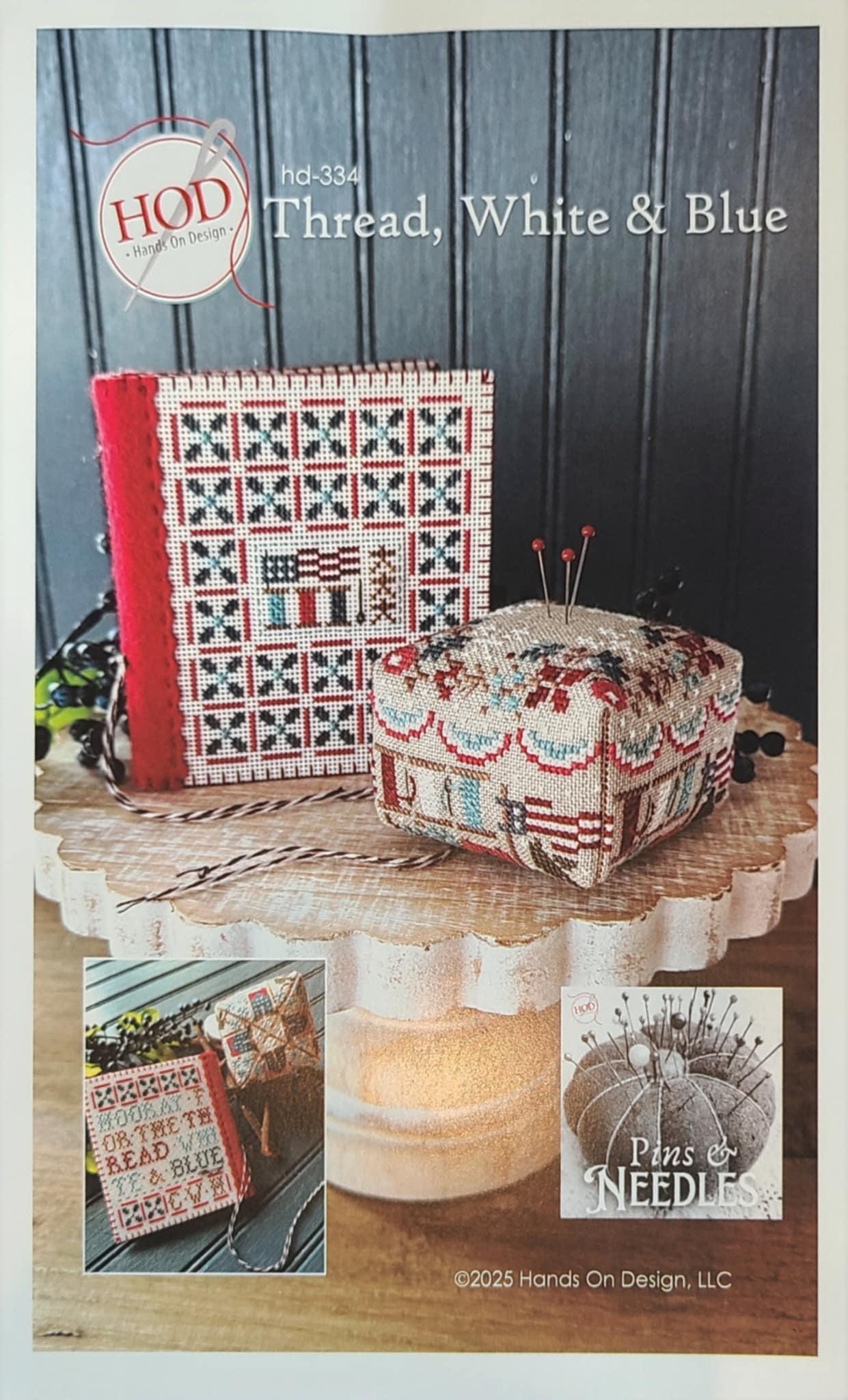 Hands on Design Thread, White & Blue Cross Stitch Kit
