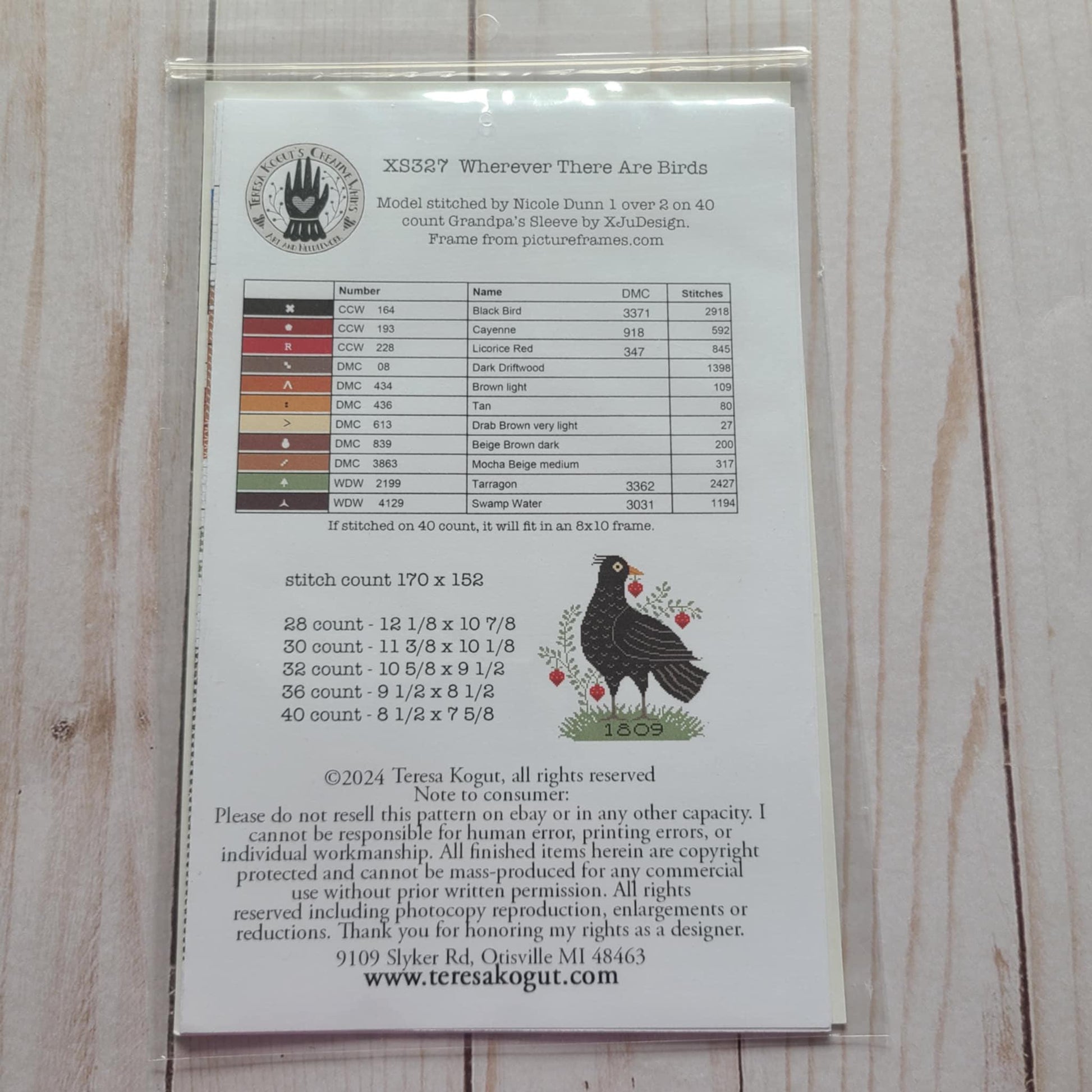 Wherever There Are Birds Cross Stitch Pattern by Teresa Kogut