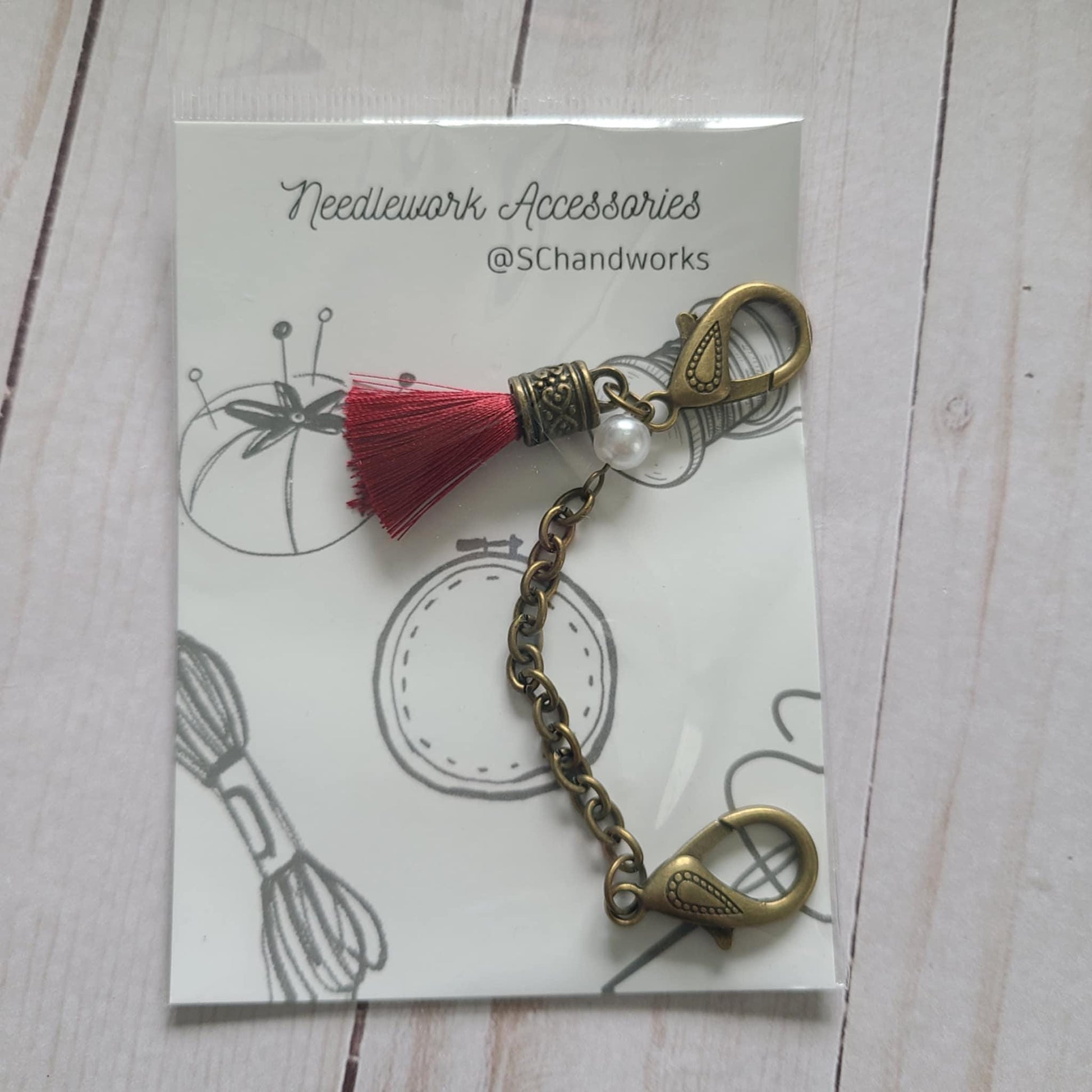 Scissor Fob Red Vintage Style Tasseled Scissor Chain elegant Accessory for Embroidery Scissors Tassel Chain for Stitchers, Sewers & Knitters