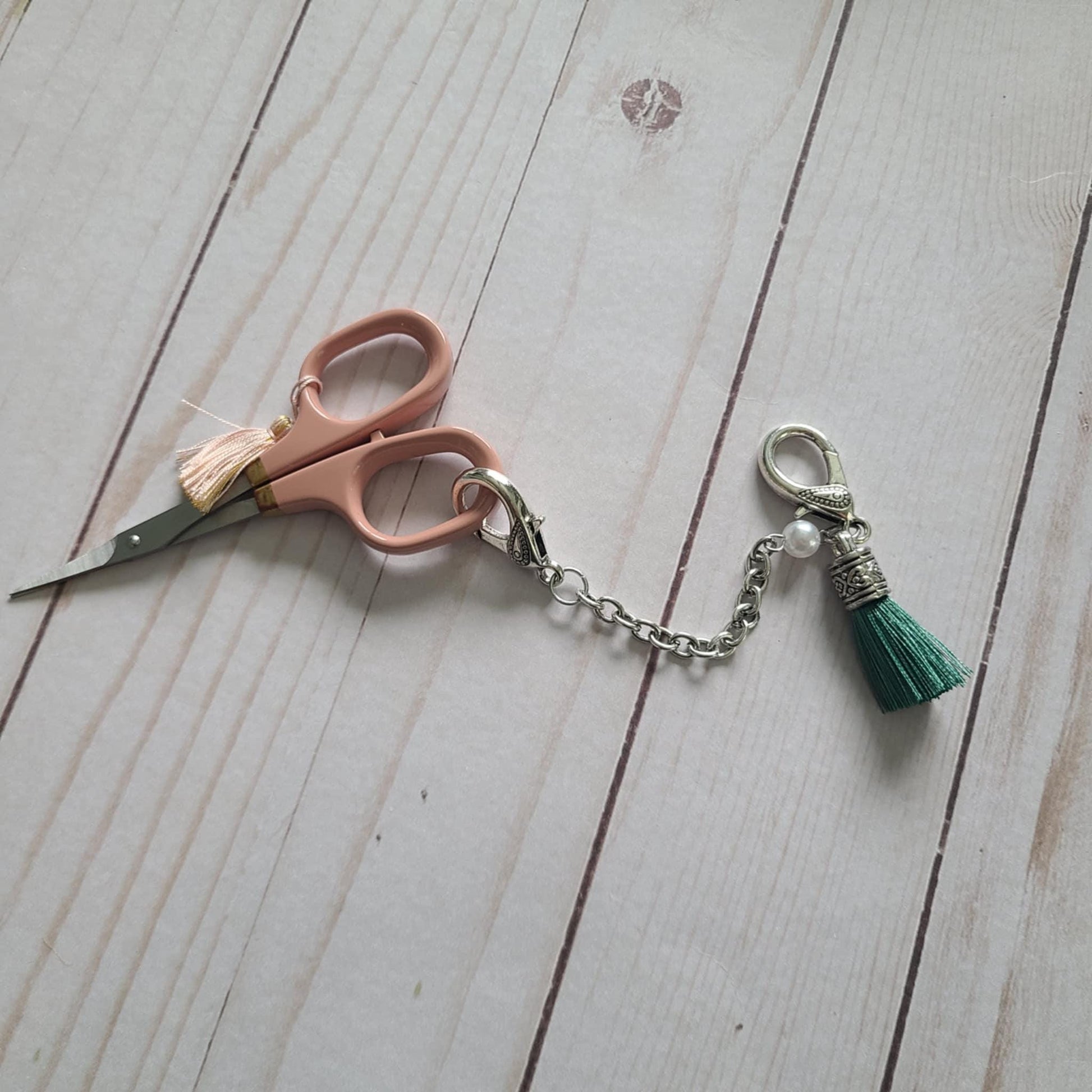 Silver Scissor Fob Vintage Style Tasseled Scissor Chain Accessory for Embroidery Scissors Tassel Chain for Stitchers, Sewers & Knitters