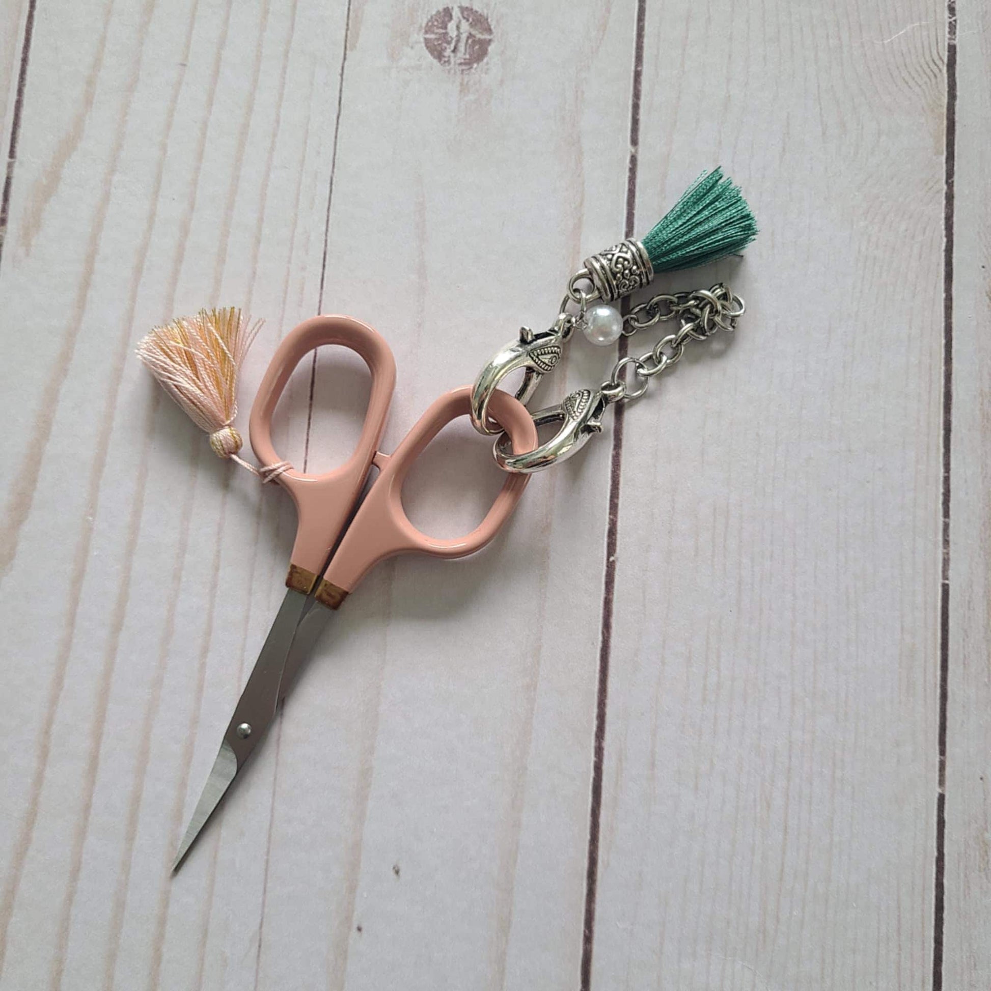 Silver Scissor Fob Vintage Style Tasseled Scissor Chain Accessory for Embroidery Scissors Tassel Chain for Stitchers, Sewers & Knitters