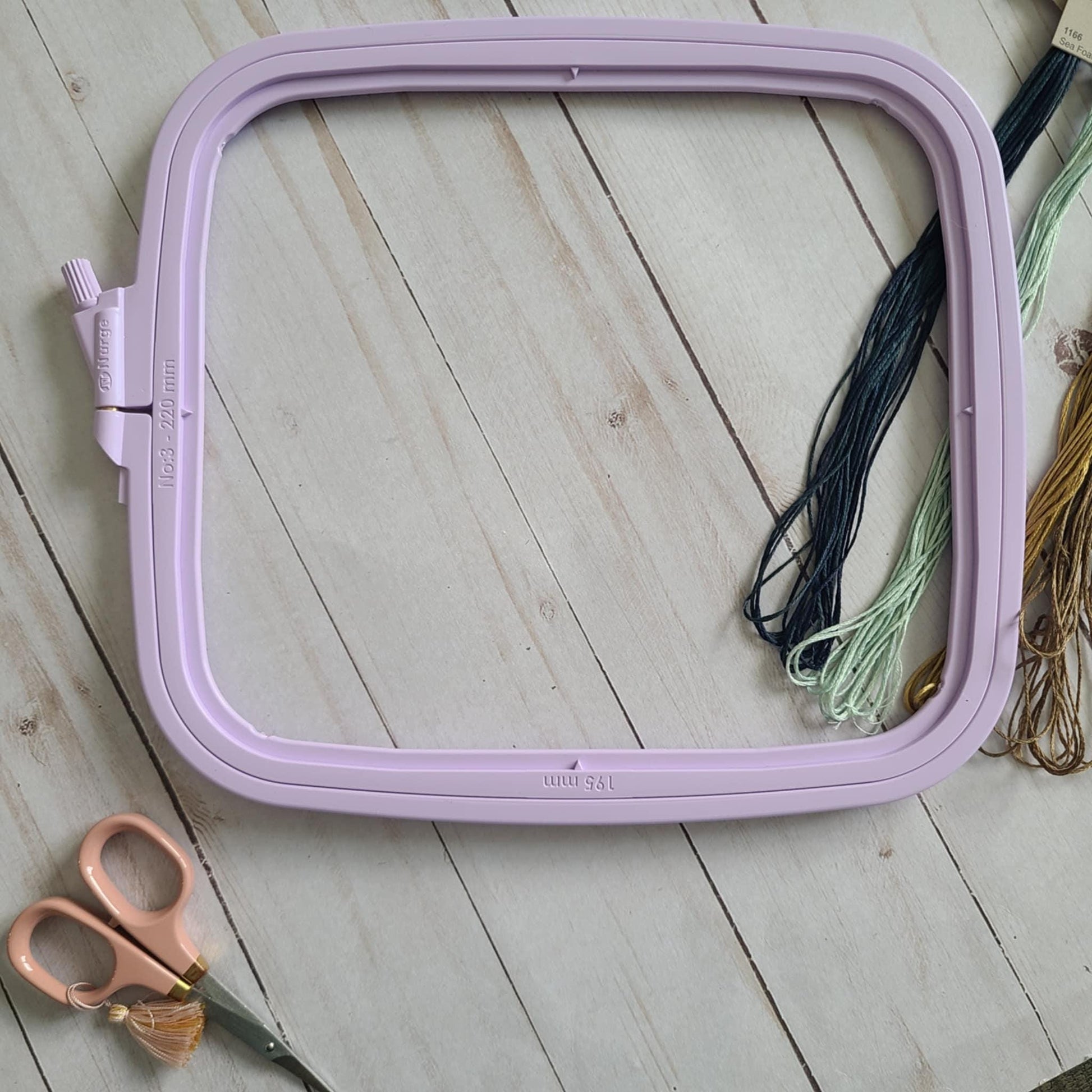 Nurge Square Plastic Hoops 195 X 220mm (8" X 9") Pastel Lilac
