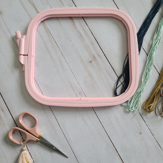 Nurge Square Plastic Hoops 145 X 165mm (5.7" X 6 1/2") Pastel Pink
