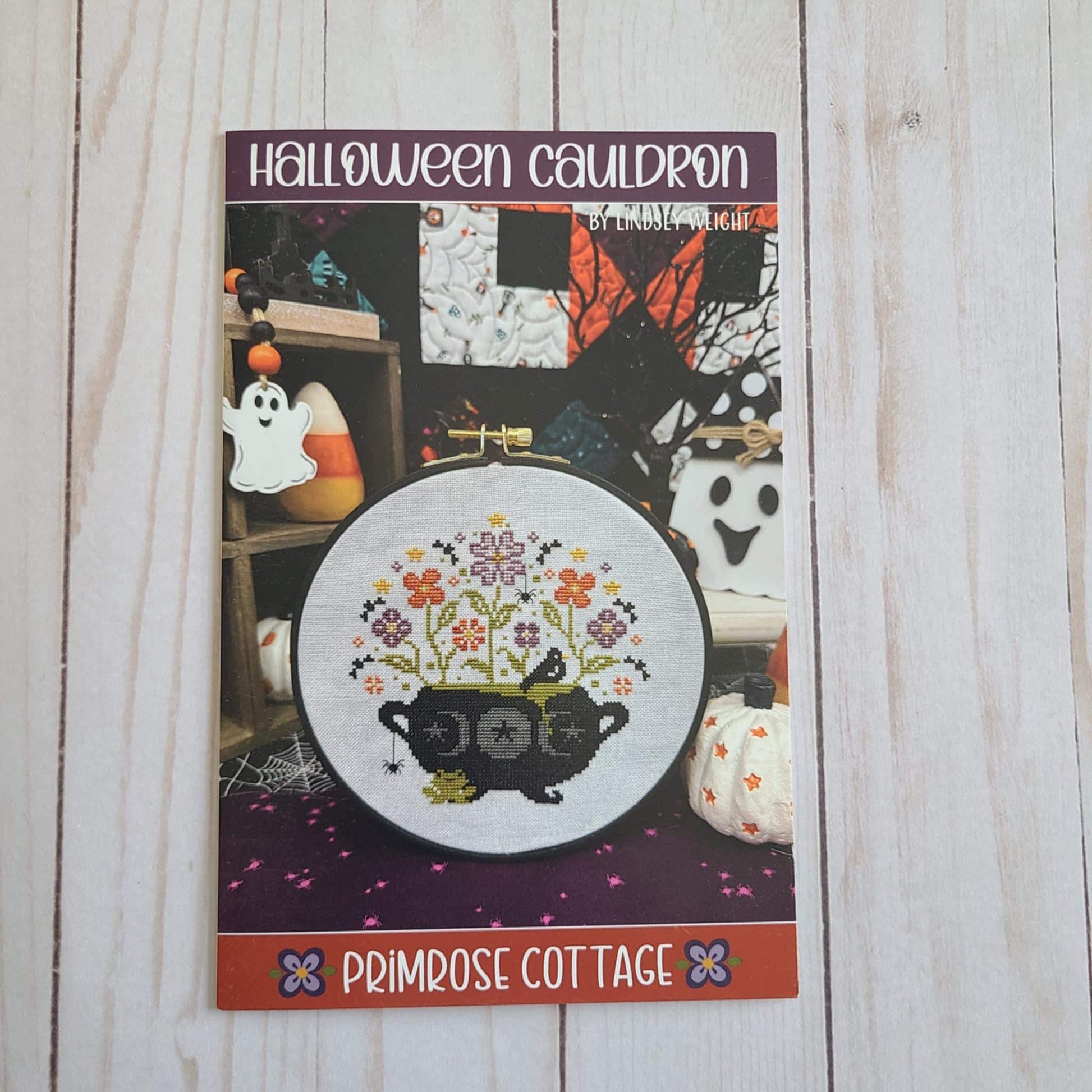 Halloween Cauldron Cross Stitch by Lindsey Weight of Primrose Cottage Stitches - Paper Pattern