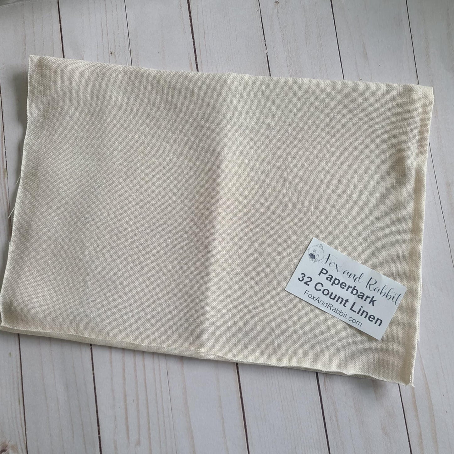 Fox and Rabbit Hand Dyed linen Paperbark 32 count linen Fat Quarter