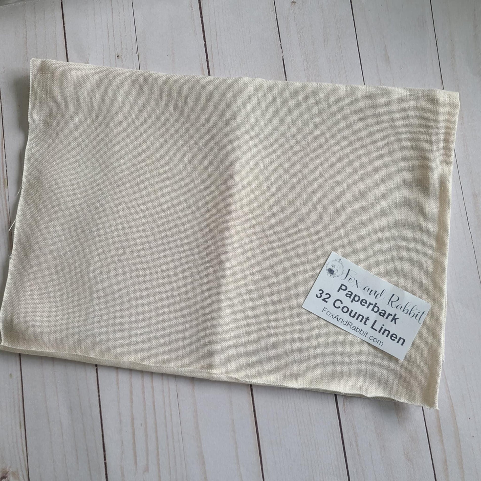 Fox and Rabbit Hand Dyed linen Paperbark 32 count linen Fat Quarter