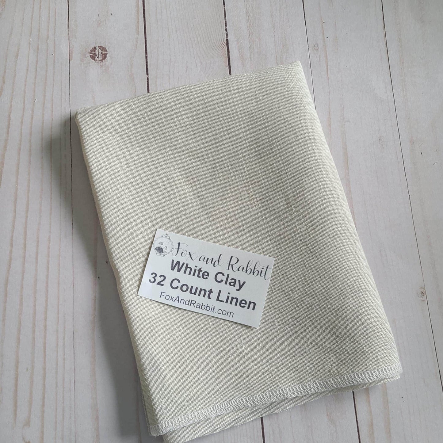 Fox and Rabbit Hand Dyed linen White Clay 32 count linen Fat Quarter
