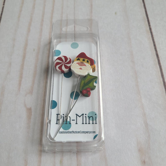 Just Another Button Company Pin-Mini Holiday santa, holly, candy