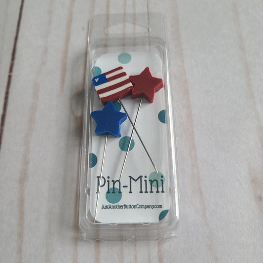 Just Another Button Company Pin-Mini Stars & Stripes flag, stars