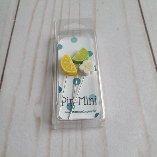 Just Another Button Company Pin-Mini Fresh Squeezed lemon, lime, flower