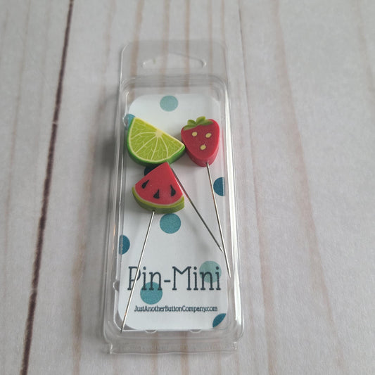 Just Another Button Company Pin-Mini Tiny Halloween Juicy strawberry, lime, watermelon