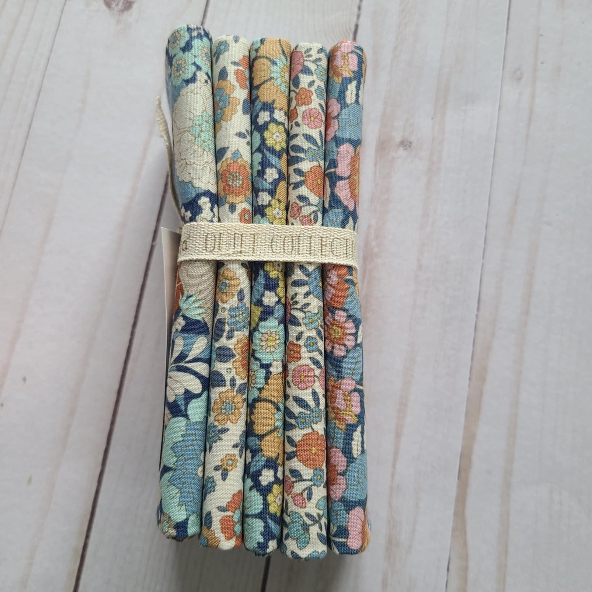 Wallflower Blue 5 piece Fat Quarter Bundle Tilda Fabrics