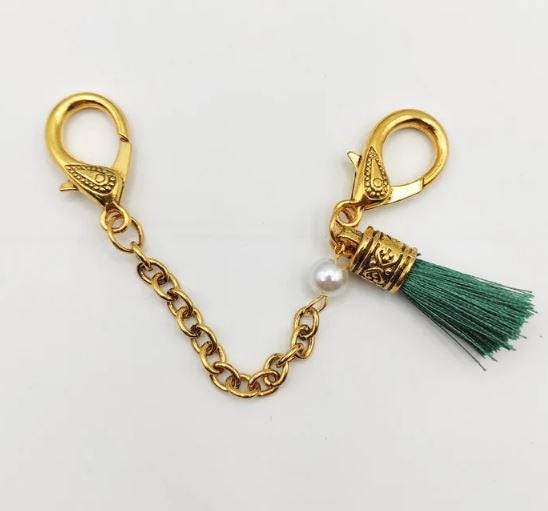 Green Scissor Fob Vintage Style Tasseled Scissor Chain Accessory for Embroidery Scissors Tassel Chain for Stitchers, Sewers & Knitters