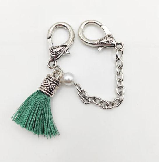Silver Scissor Fob Vintage Style Tasseled Scissor Chain Accessory for Embroidery Scissors Tassel Chain for Stitchers, Sewers & Knitters