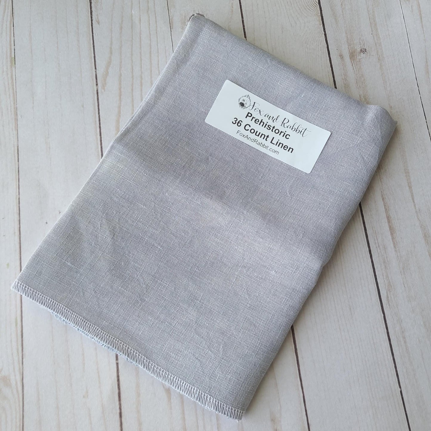 Fox and Rabbit Hand Dyed linen Prehistoric 36 count linen Fat Quarter