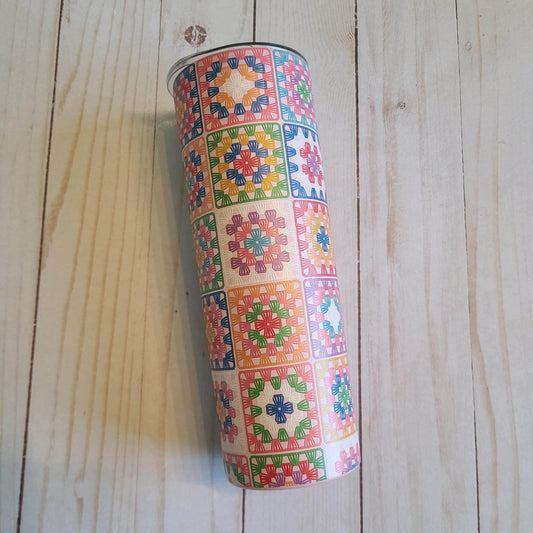 20oz Tall Crochet Insulated Tumbler Lori Holt of Bee in my Bonnet