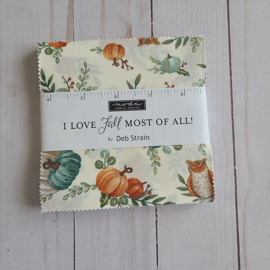 I Love Fall Most Charm Pack 42 pieces Deb Strain for Moda