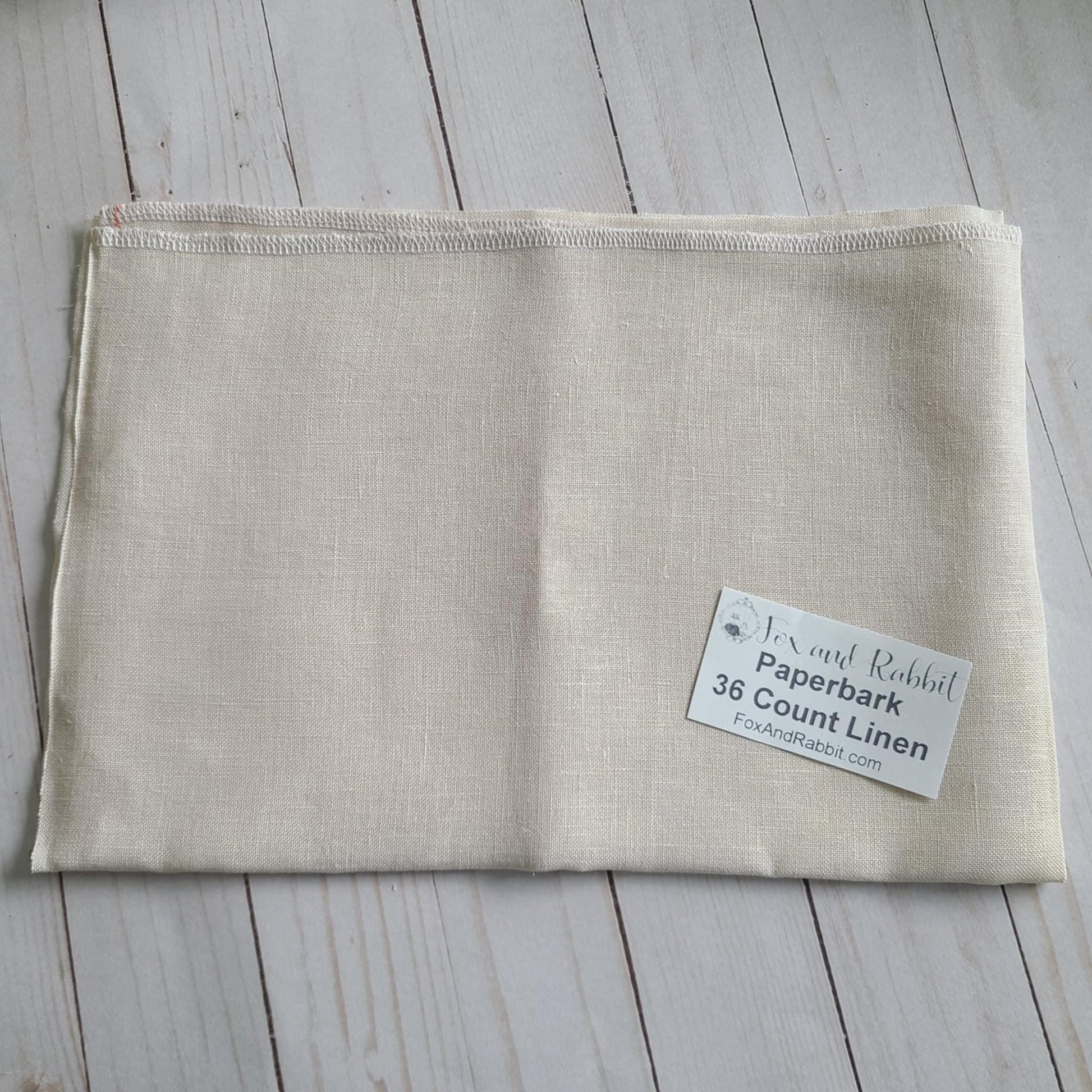 Fox and Rabbit Hand Dyed linen Paperbark 36 count linen Fat Quarter
