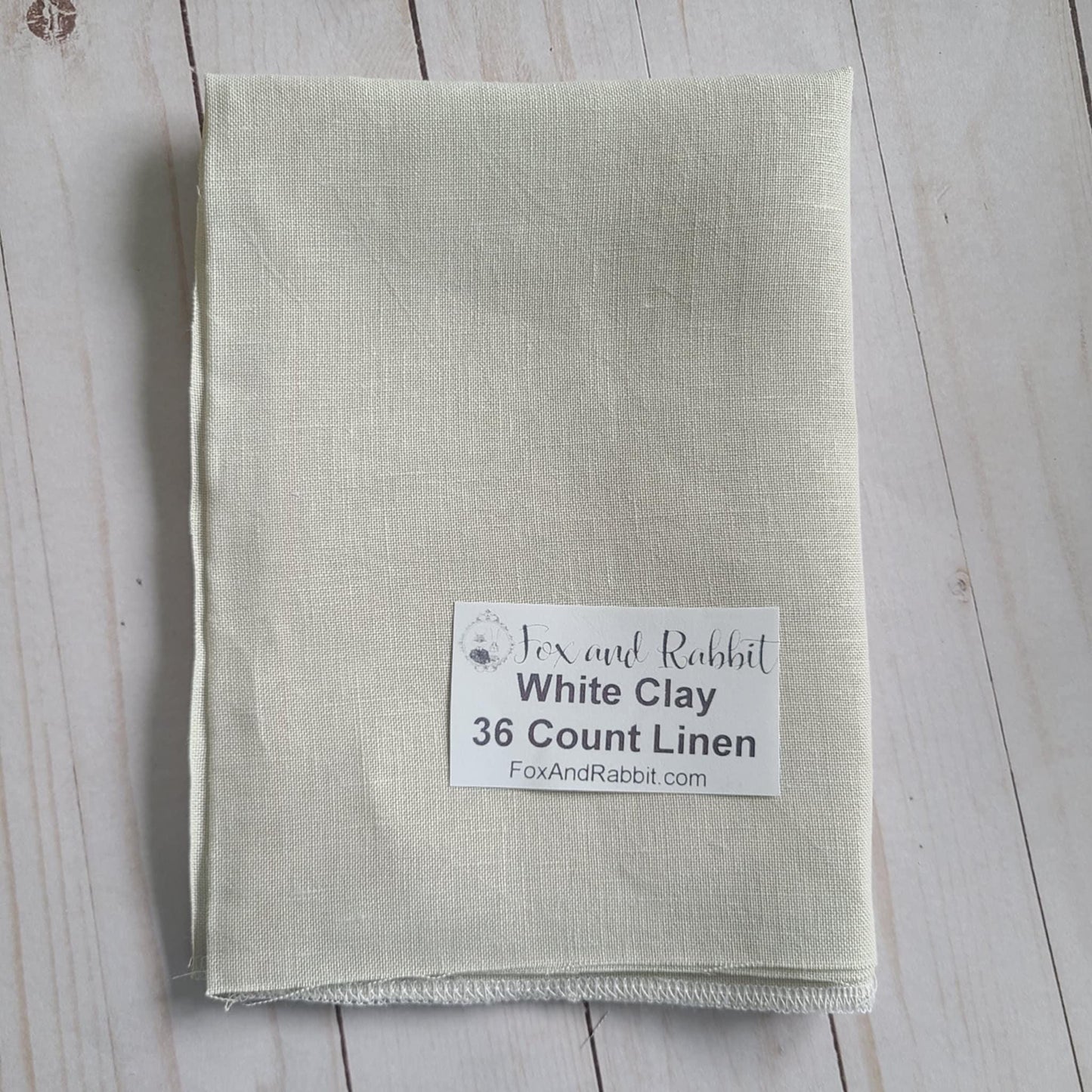 Fox and Rabbit Hand Dyed linen White Clay 36 count linen Fat Quarter