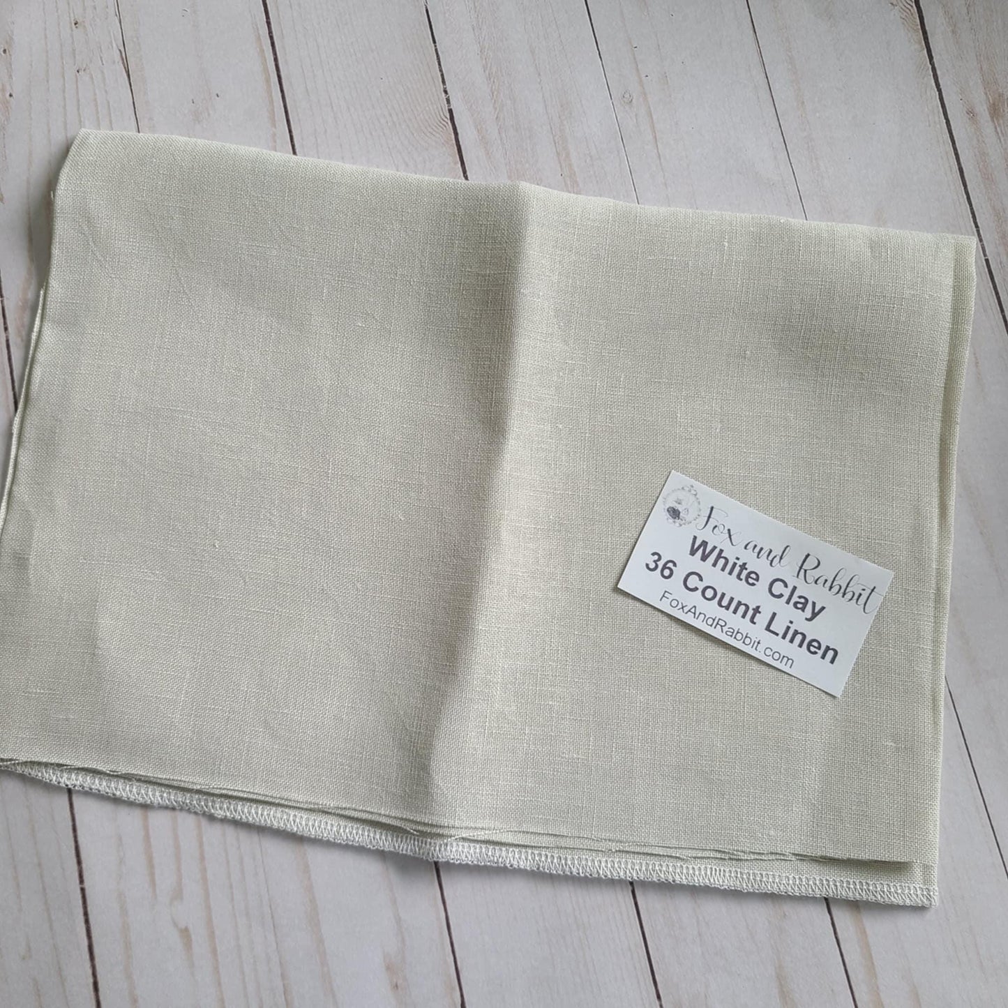 Fox and Rabbit Hand Dyed linen White Clay 36 count linen Fat Quarter