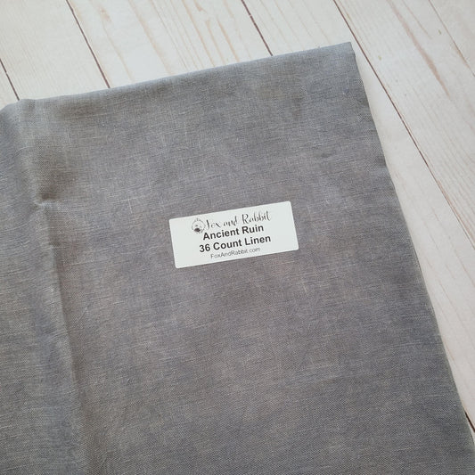 Fox and Rabbit Hand Dyed linen Ancient Ruin 36 count linen Fat Quarter