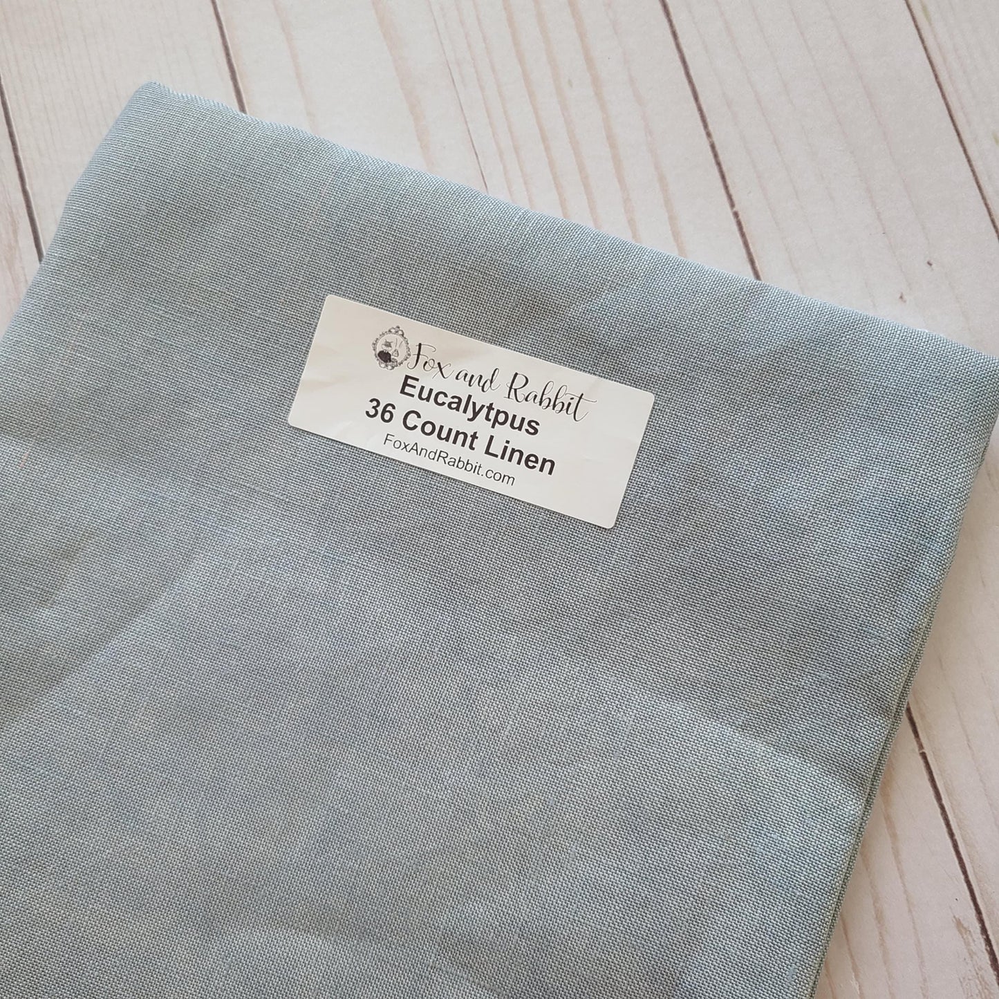 Fox and Rabbit Hand Dyed linen Eucalyptus 36 count linen Fat Quarter