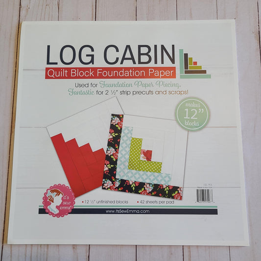 12" Log Cabin Foundation Paper Its Sew Emma
