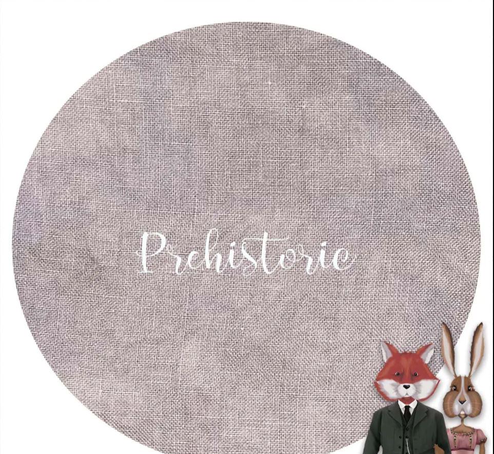 Fox and Rabbit Hand Dyed linen Prehistoric 40 count linen Fat Quarter