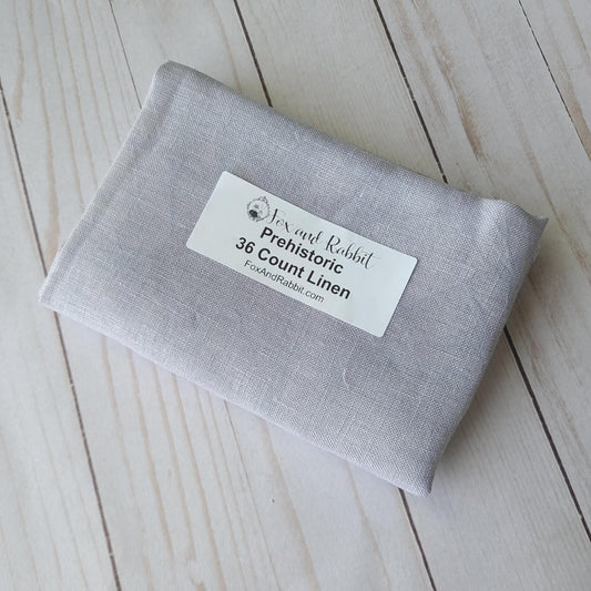 Fox and Rabbit Hand Dyed linen Prehistoric 36 count linen Fat Quarter
