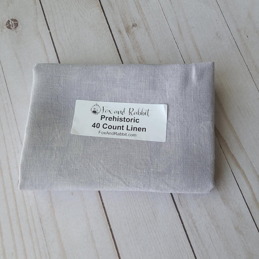 Fox and Rabbit Hand Dyed linen Prehistoric 40 count linen Fat Quarter