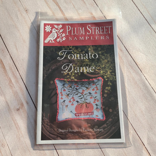 Tomato Dame Cross stitch chart from Plum Street Samplers