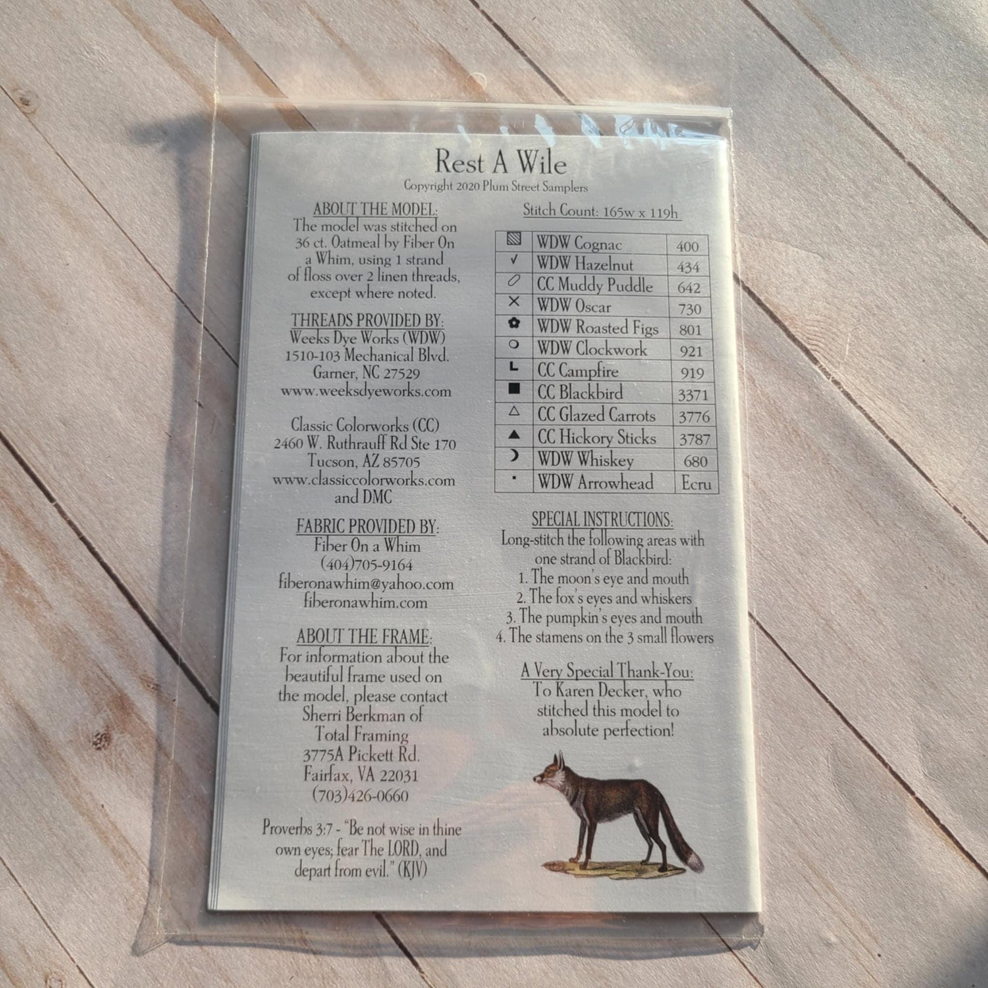 Rest a While Cross Stitch Pattern from Plum Street Samplers