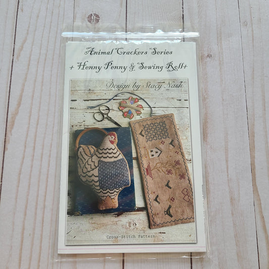 Henny Penny & Sewing Roll cross stitch chart from Stacy Nash Designs