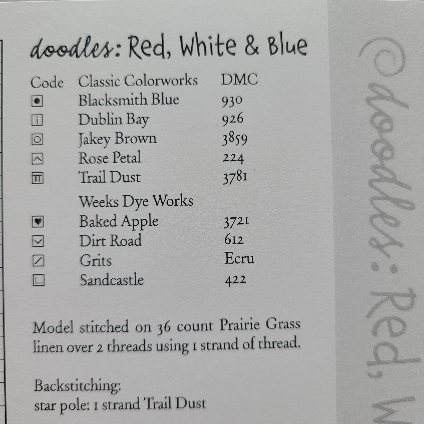 Red, White & Blue by Heart in Hand needleart - Paper Pattern